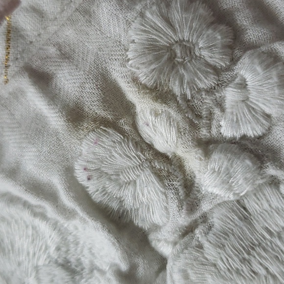 (S) a.n.a Cottagecore Embroidered Metallic Detail Slightly Sheer Ruffle Tank Top - Picture 8 of 8